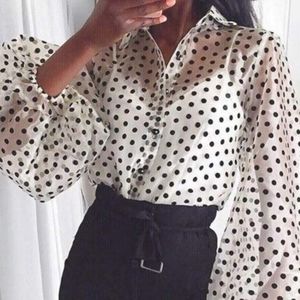 Sheer polka blouse